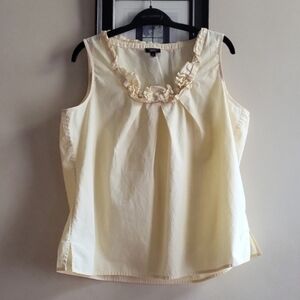 Talbots Ruched Neck Sleeveless Top - Cream